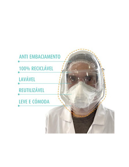 Viseira Facial Proteção Individual Autorizada ASAE 1un