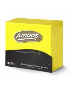 Guardanapos 40x40 2fls Amoos Luxury Amarelo 50un