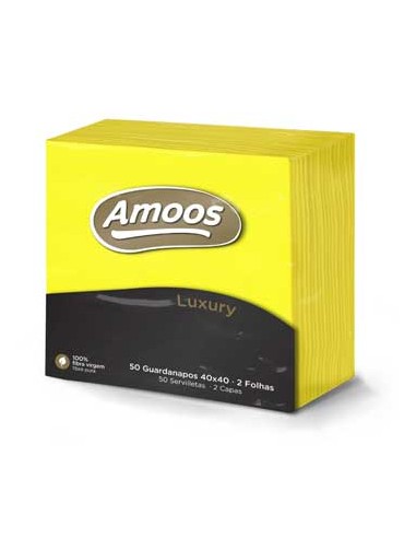 Guardanapos 40x40 2fls Amoos Luxury Amarelo 50un