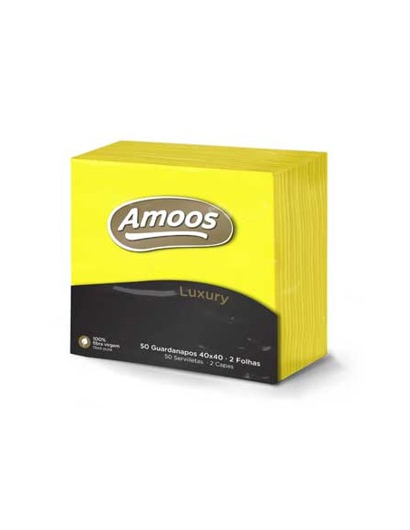 Guardanapos 40x40 2fls Amoos Luxury Amarelo 50un
