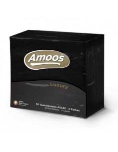 Guardanapos 40x40 2fls Amoos Luxury Preto 50un