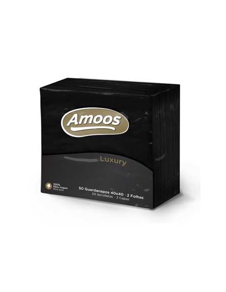 Guardanapos 40x40 2fls Amoos Luxury Preto 50un
