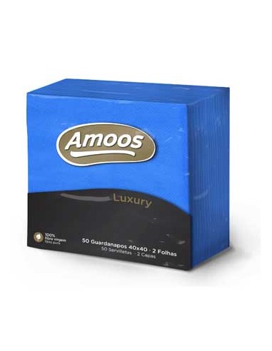 Guardanapos 40x40 2fls Amoos Luxury Azul 50un