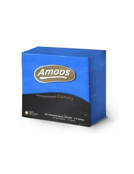 Guardanapos 40x40 2fls Amoos Luxury Azul 50un