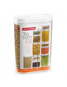 Caixa Plástica c/Tampa Multiusos Totem Branco 1,5L 3un