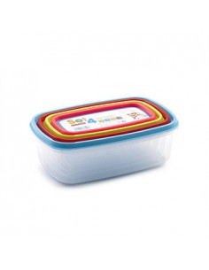 Conjunto 4 Caixas Herméticas Rectangular 250/400/700/1000ml