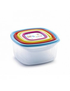 Conjunto 5 Caixas Herméticas Quadradas 200-2000ml