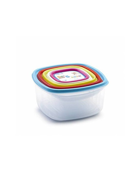 Conjunto 5 Caixas Herméticas Quadradas 200-2000ml