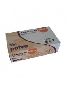 Luvas Vinil s/ Pó Super Finas Tamanho S Pack 100un
