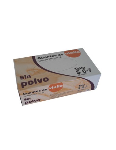 Luvas Vinil s/ Pó Super Finas Tamanho S Pack 100un