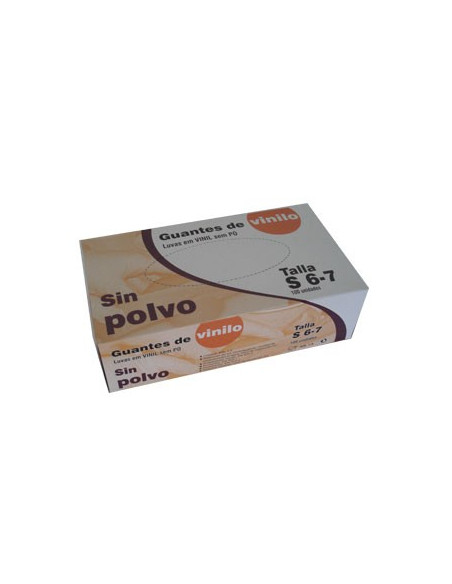 Luvas Vinil s/ Pó Super Finas Tamanho S Pack 100un