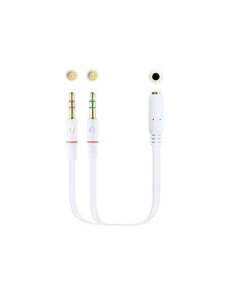 Adaptador Jack 3.5mm Femea / 2x Jack 3.5mm Macho 20cm