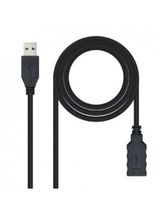 Cabo USB-A 3.0 Macho / Fêmea 2m Preto