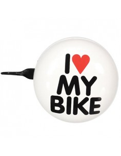 Campainha para Bicicleta Ø8cm I LOVE MY BIKE Branco