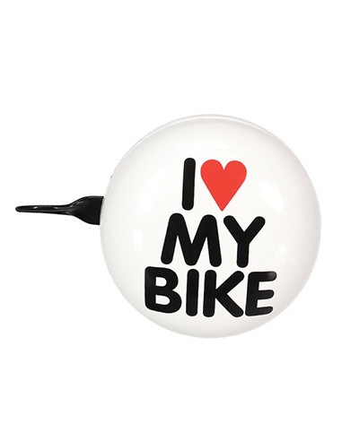 Campainha para Bicicleta Ø8cm I LOVE MY BIKE Branco