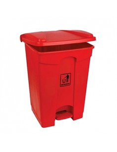 Contentor Plástico c/Pedal 45 Litros Vermelho