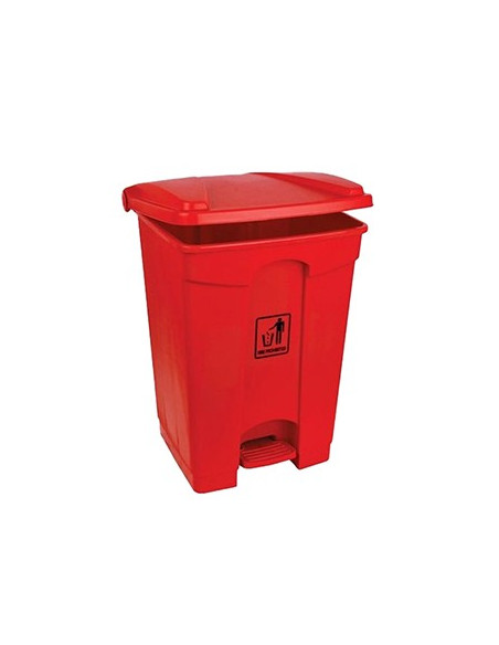 Contentor Plástico c/Pedal 45 Litros Vermelho