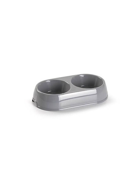 Comedouro Duplo Pequeno para Cão e Gato 25,5x14x5cm 1un