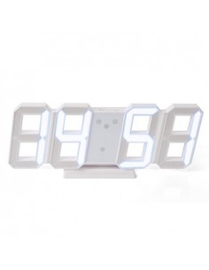 Relógio LED 3D Digitos Brancos