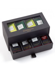 Caixa Coffret Chá 24H/24 Noir 2 Tiroirs Dammann 1un