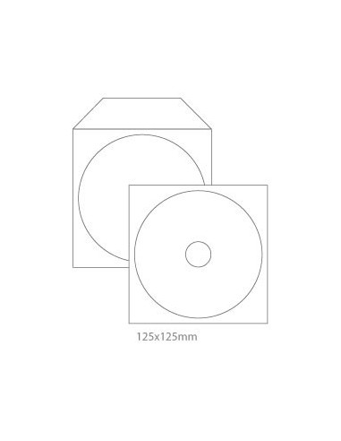 Envelopes Papel c/Janela 125x125mm p/CD/DVD Pack50un-Branco