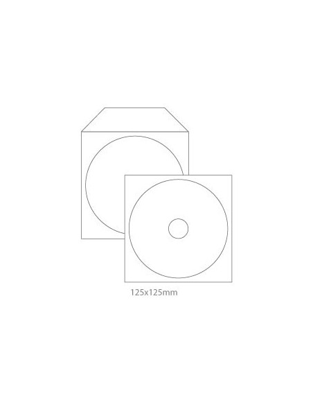 Envelopes Papel c/Janela 125x125mm p/CD/DVD Pack50un-Branco