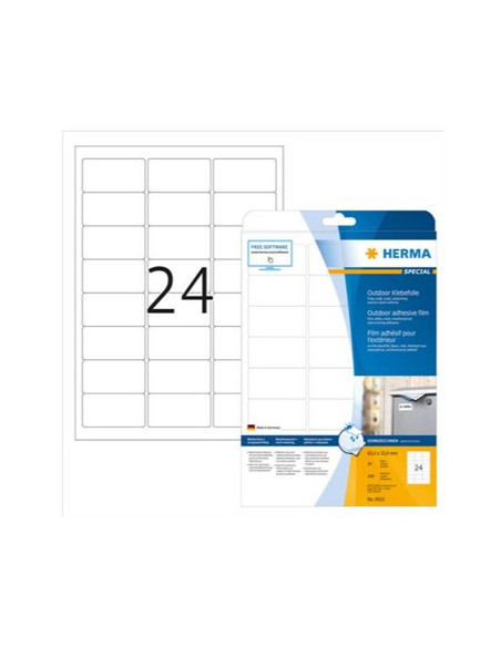 Etiquetas 63,5x33,9mm à Prova de Água Branco 10Fls-240un