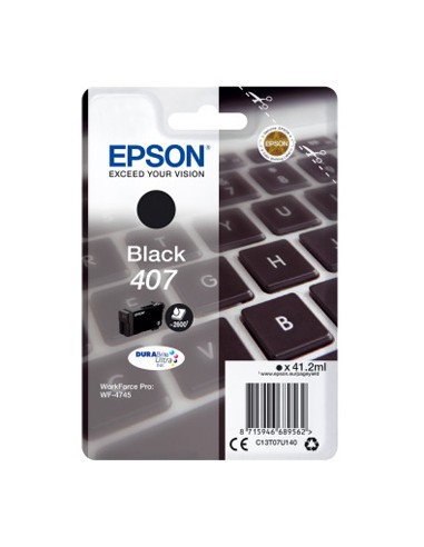 Tinteiro Epson 407 Preto C13T07U140 41,2ml 2600 Pág.