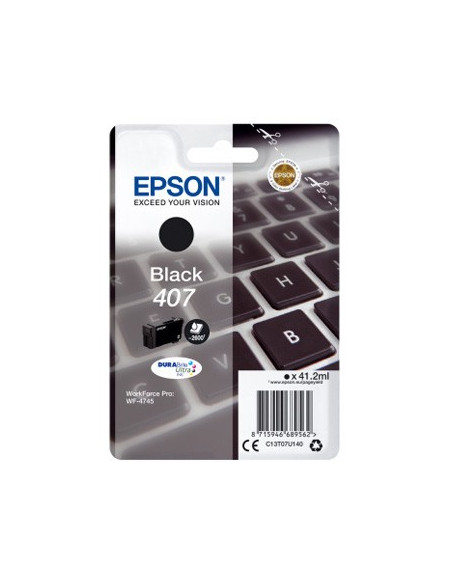Tinteiro Epson 407 Preto C13T07U140 41,2ml 2600 Pág.