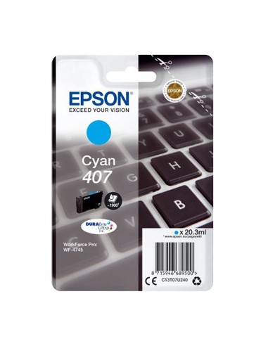 Tinteiro Epson 407 Azul C13T07U240 20,3ml 1900 Pág.