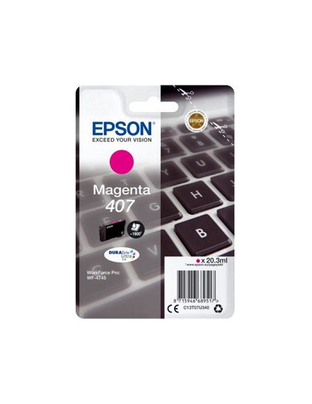 Tinteiro Epson 407 Magenta C13T07U340 20,3ml 1900 Pág.