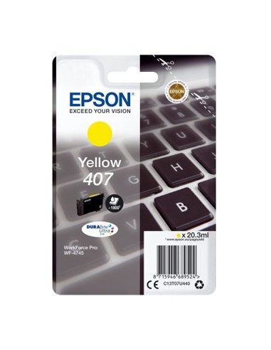 Tinteiro Epson 407 Amarelo C13T07U440 20,3ml 1900 Pág.