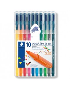 Marcador Feltro Staedtler Triplus 323 Estojo Box c/10 cores