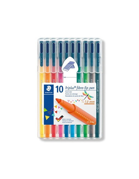 Marcador Feltro Staedtler Triplus 323 Estojo Box c/10 cores