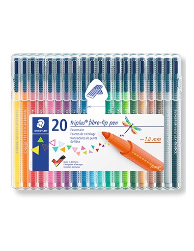 Marcador Feltro Staedtler Triplus 323 Estojo Box c/20 cores