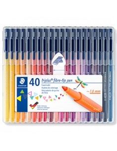 Marcador Feltro Staedtler Triplus 323 Estojo Box c/40 cores