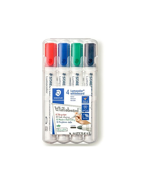 Marcador Quadros Brancos Lumocolor 351 WP4 Estojo Box 4un