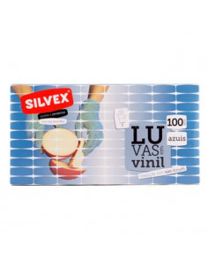 Luvas Vinil s/Pó Tamanho (M) Azul (100un)