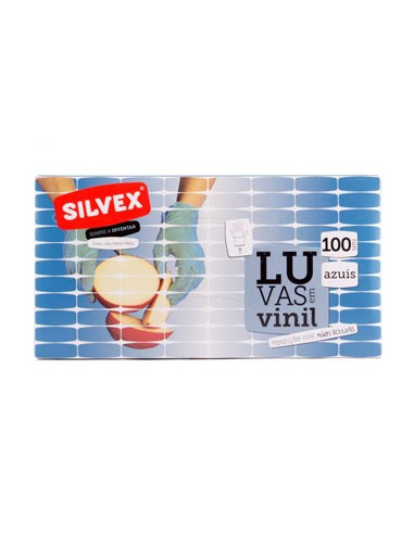 Luvas Vinil s/Pó Tamanho (M) Azul (100un)
