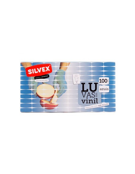 Luvas Vinil s/Pó Tamanho (M) Azul (100un)