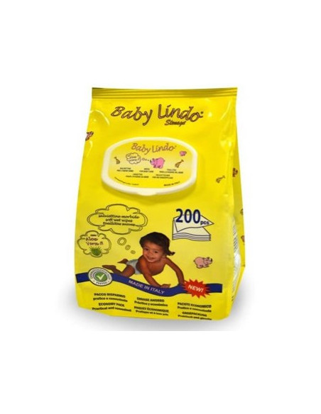Toalhitas BABY LINDO Bebé Aloe Vera 200un