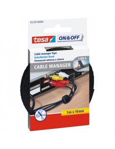 Fita Grupagem de Cabos TESA On&Off 10mmx5m Preto