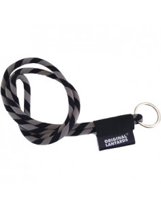 Fita Lanyards Tube Long Preto / Cinza ø8 x 470 mm