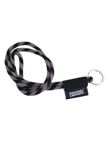 Fita Lanyards Tube Long Preto / Cinza ø8 x 470 mm