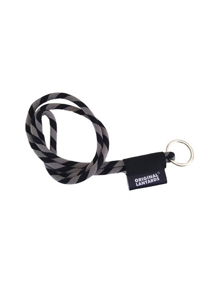 Fita Lanyards Tube Long Preto / Cinza ø8 x 470 mm