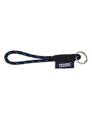 Fita Lanyards Nautic Short Preto / Azul ø7 x 175 mm