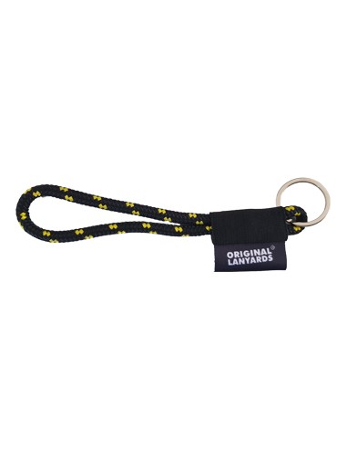 Fita Lanyards Nautic Short Preto / Amarelo ø7 x 175 mm