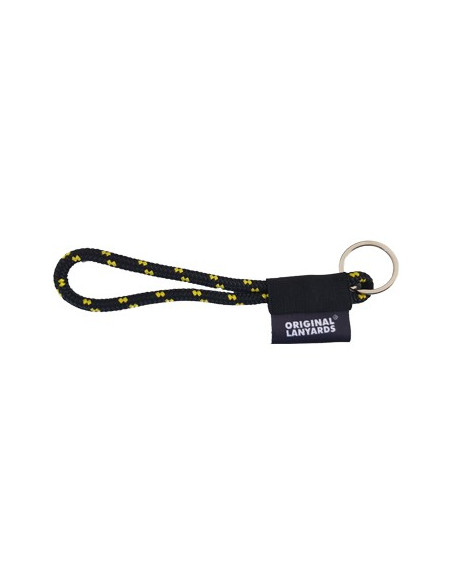 Fita Lanyards Nautic Short Preto / Amarelo ø7 x 175 mm