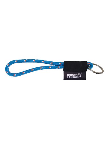 Fita Lanyards Nautic Short Azul Claro / Laranja ø7 x 175 mm