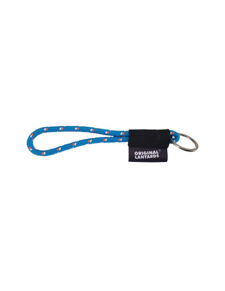 Fita Lanyards Nautic Short Azul Claro / Laranja ø7 x 175 mm
